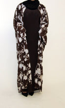 Load image into Gallery viewer, Suhana Floral Chocolate Brown Abaya
