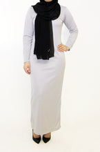 Load image into Gallery viewer, Dariya Long Grey Slinky Dress
