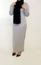 Load image into Gallery viewer, Dariya Long Grey Slinky Dress
