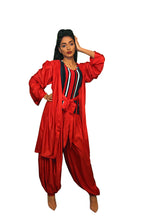 Load image into Gallery viewer, Lina Long Jacket with Ali Baba Trouser Suit.
